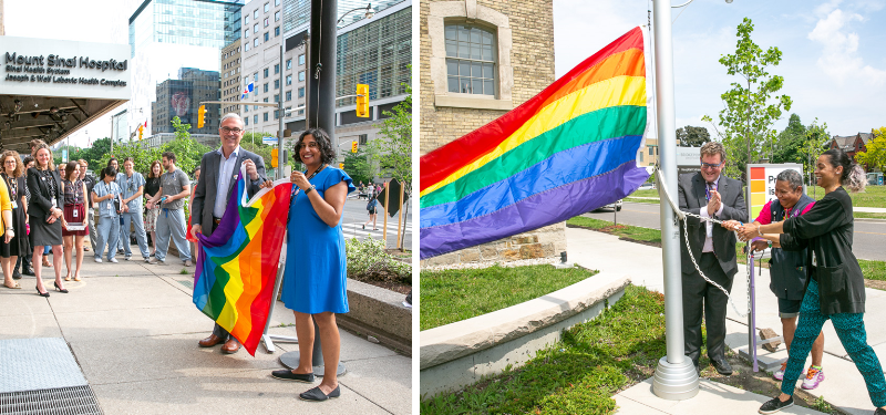 Pride month celebrations and raising the flag at Mount Sinai Hospital