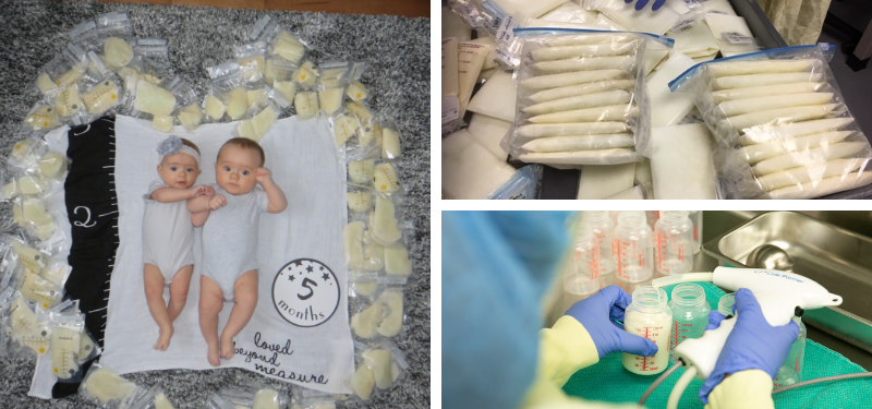 collage of Milk Bank Donations