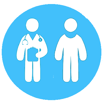 figures of pharmacist and patient