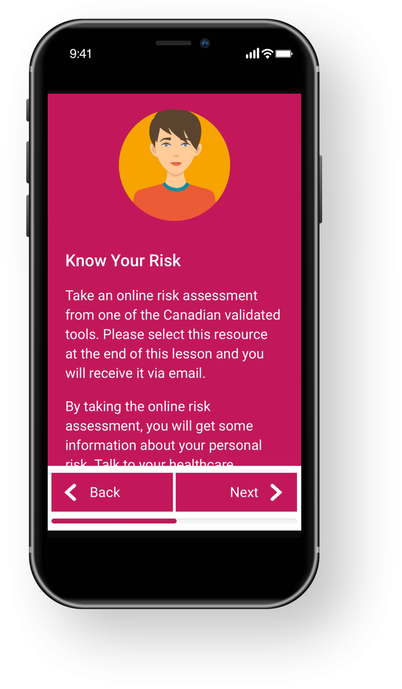 Representative image of the Be Breast Healthy tool 